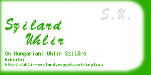 szilard uhlir business card